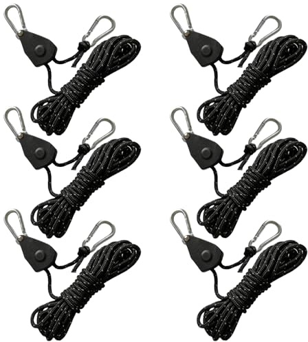 Asfrode 6 stycken 4 m reflekterande spännlinor rep med repspännare, 4 mm justerbar repspärrhake repspärrhake med krok paracorrep spännkoppel tältsnöre för tält tältpresenning camping