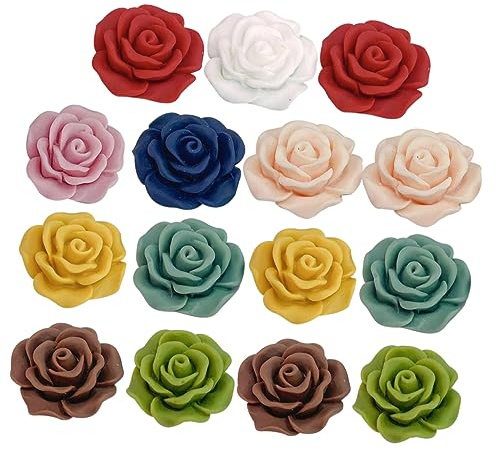 STOBOK 45 Stücke Rose Blume Charme Handwerk Für Handy Zubehör Dekorative Haarband Decor