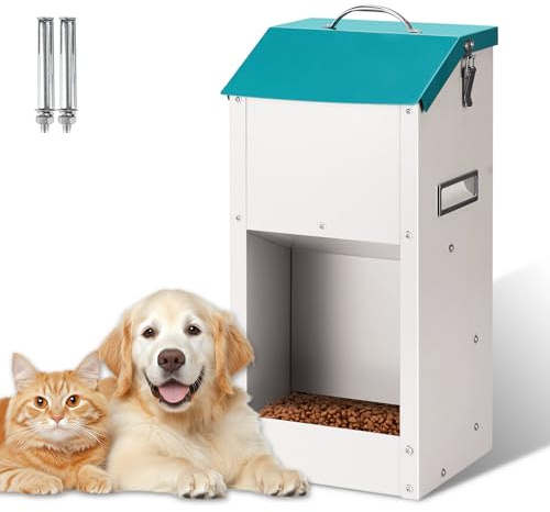 MOGOULUA Distributore Automatico Cibo Cani 12lbs Mangiatoia Automatica Per Gatti Dispenser Cibo Cani 22.2 x 20 x 48.5CM