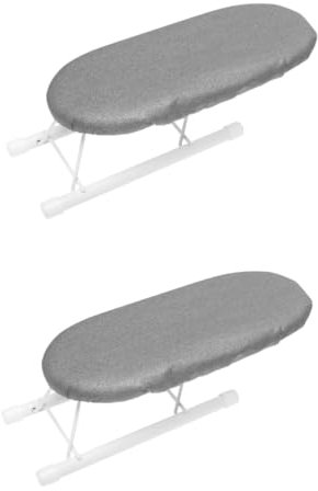 PRETYZOOM 2 Pezzi tavolo da stiro porta regolabile piccolo tappetino da stiro parà assi da stiro miniasse da stiro stiramaniche asse da stiro compatto assi di ferro da tavolo tessuto Silver