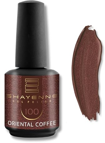 SHAYENNE UV LED Gel Nagellack 15ml – 100 Oriental Coffee Braun Schimmer – Langanhaltend & Hochglänzend – Für UV/LED Lampe – Maniküre & Pediküre – Made in Germany