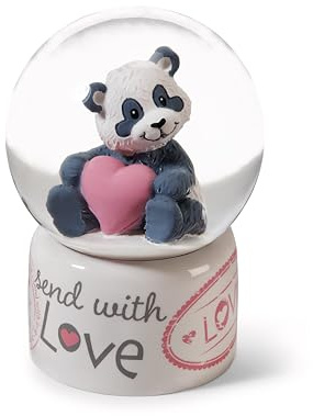 NICI 62631 Boule à Neige avec Love Panda, 6,5 cm, Blanche, Accessoire de décoration, Scintillante, Globe en Verre, Une idée Cadeau Parfaite pour célébrer l’amitié