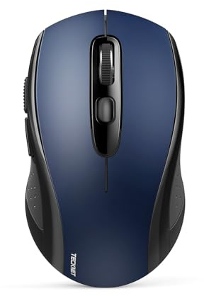 TECKNET Ratón Inalámbrico Bluetooth (BT5.0+2.4G), Ratón Silencioso, 4000DPI | Multidispositivo, Uso Ambidiestro, 5 Niveles DPI Ajustables, 2.4G USB Mouse Inalámbrico para Portátil, MacBook, PC, Windows