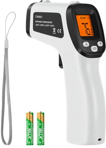 HOTUT Infrared Thermometer Gun, -50℃~400℃ (-58°F ~ 752°F) Compact Size Non-Contact Digital Laser Temperature Gun, LCD Backlit Infrared Thermometer for Vehicle Repair/Cooking/BBQ/Freezer, Not for Human