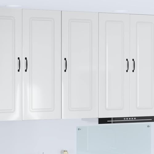 Küchenschrank Kalmar Hochglanz Weiß 40x31x100 cm, Holzwerkstoff, moderner Vorratsschrank für Küche, Elegantes Design, vielseitiger Stauraum