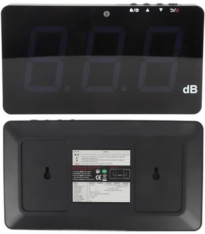 Dioche DB Meter Decibel Fonometro Digitale LCD da 9,6 con Funzione di Allarme e Memorizzazione Dati Rilevatore di Rumore 30-130 DB per Casa, Ufficio, Fabbrica, Teatro