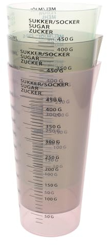 Amosfun 3pièces Lot de Tasses à Lessive Transparentes Plastique Incassable Doseurs avec Graduation Claire pour Liquide Vaisselle Assouplissant et Détergent