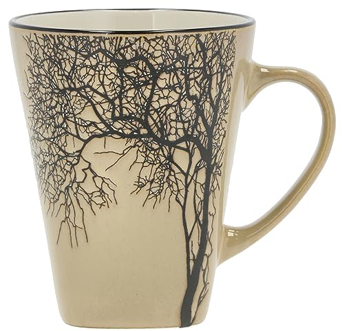 Villa Collection Hela Becher Groß 350ml, Jumbobecher, Teebecher, Kaffeebecher Groß, Durchm. 9 cm, Höhe 11 cm, 0,35 Liter, aus Keramik/Steingut, Braun