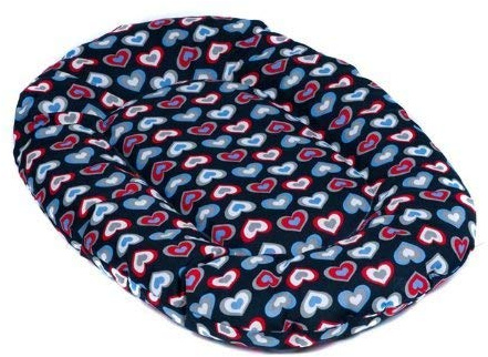 adena Hundekissen oval 108 x 68 cm - Herzen blau