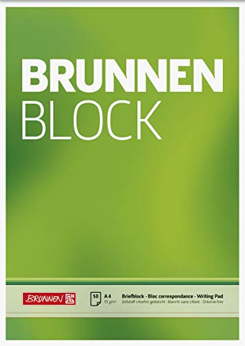 Brunnen 1052726 Briefblock/Schreibblock/Der Block (A4, blanko, 50 Blatt, 70 g/m²)