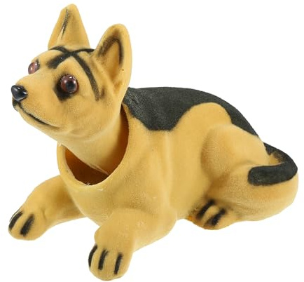 sourcing map Flannel Bobblehead Nodding Shepherd Dog Ornament for Car Dashboard