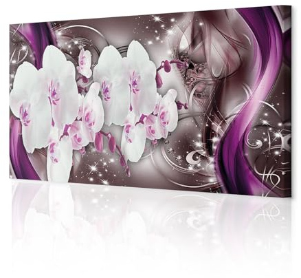 decomonkey Wandbilder Blumen Abstrakt 1 Teilig Leinwandbilder Kunstdruck | Strukturleinwand, Holzkeilrahmen, Bild auf Leinwand, Wanddeko, Wohnzimmer, Wanddekoration