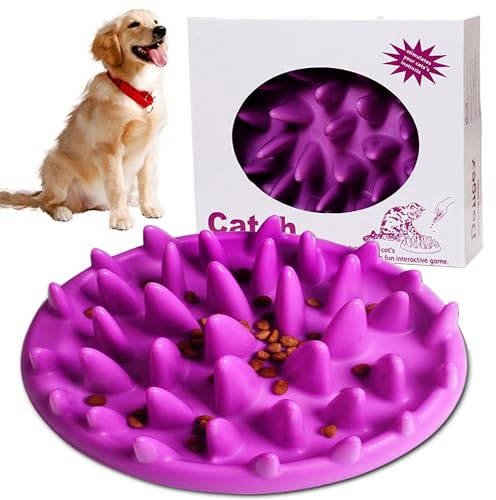 MINGZE Gamelle Anti-glouton et Interactif pour Chiens et Chats - Évite les Ballonnements et le Manger Vite - Pour Petits, Moyens et Grands Animaux