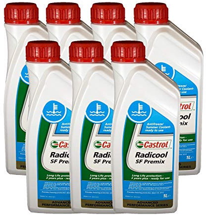 Líquido radiador anticongelante líquido refrigerante coche Castrol Radicool SF Premix Envase 7 x 1 l