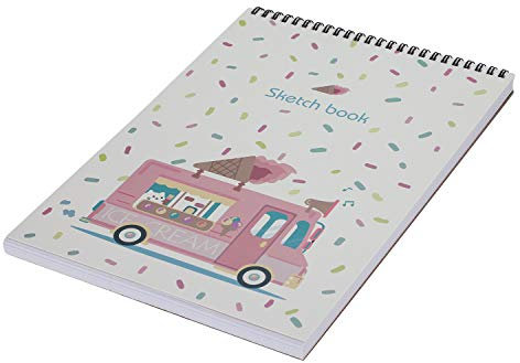 Zeichenbuch A4 Spiralblock Kinder Zeichenblock Blanko Skizzenbuch 50 Blatt Zeichenpapier Spiralbindung Notizblock Künstler Ringbuch Anfänger Skizzenblock Hardcover Malblock Zeiche Malen Skizzen