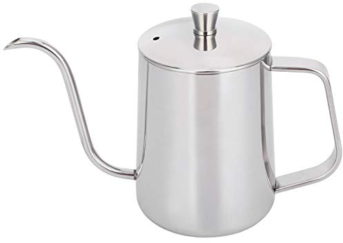 Cikonielf Bollitore per caffè da 600 ml / 20 Once Beccuccio Sottile in Acciaio Inossidabile 304 Addensare caffè a Goccia Lunga e Stretta Teiera Versare sopra la pentola a Goccia con Coperchio