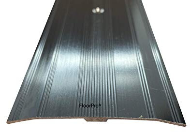 61mm Wide Carpet Metal Cover Trim Door Bar Threshold - Transition Threshold Strip - Metal Plate Covers Flooring Gaps - Black Colour