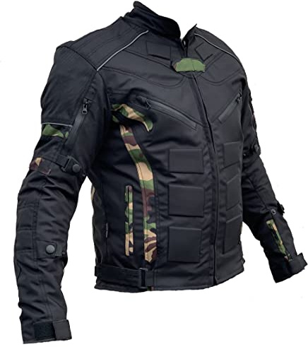 l&j Motorradjacke - Jacke mit herausnehmbaren Protektoren - Textil Motorrad Jacke Biker (5x_l)