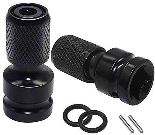 GIAK Stecknuss Adapter Sechskantschaft Adapter 1/2 Vierkantantantrieb auf 1/4 Sechskantschaft Schnellspann Konverter 2 Stücke Sechskant Stecknussadapter für Schlagratschenschlüssel