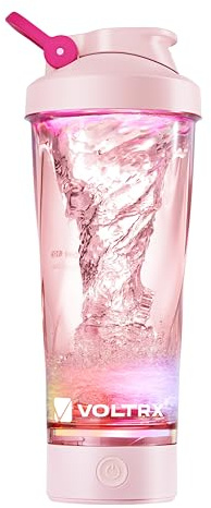 VOLTRX Shaker Bottle (color version),Protein Shaker Bottle Upgrade IXP5 Waterproof,USB C Electric Protein Shaker Powerful for Smoother Protein Shakes,BPA Free,600ml Cup (Sakura pink)