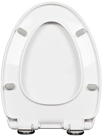 BHBXZZDB Sedile WC, Coperchio Water Tavoletta WC, Copriwater Universal con Chiusura Rallentata, Facile da Montare con Materiale Antibatterico a Forma di D/U/O/V