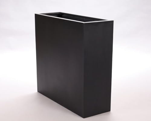 Pflanztrog Pflanzkübel Blumenkübel Fiberglas als Raumteiler 84x30x80cm elegant schwarz-matt.