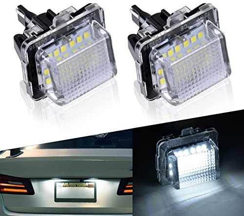 URAQT LED Number Plate Light, 2 Pcs Error Free License Plate Lamp Trailer lights, 12V 6500K Water Proof LED Rear Number Plate Lamps for Ben-z W204 C204 S204 C204 S204 C300 C350 C63 AMG 2007-2011