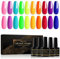 Shining She Neon Gel Nail Polish Set, 10 Pack Rose Green Yellow Orange Blue Purple Gel Polish Set Soak-Off UV/LED Lamp Nail Polish Gel for Women Nail Art Salon DIY Home, 8ML