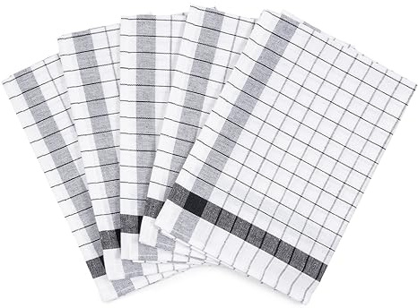 Ross - Exclusiv - 5 X Geschirrtücher - Baumwolle - Leinen - im Set (Schwarz)