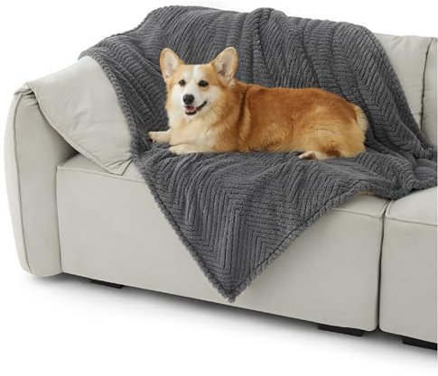 Bedsure Hundedecke für Haustier Hunde Katzen Welpen Weiche Warme Matte, flauschig und weich, Titan Grau 100x120 cm