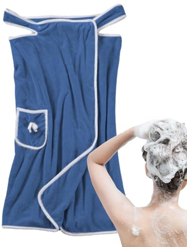 Kasmole Toalla Envolvente para Mujer - Portátil de Forro Polar Coral con Bolsillo - Vestido de Baño con Cubierta para Nadar y Ducha Corporal
