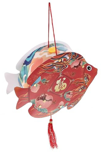 OATIPHO 1 Satz -papierlaterne Chinesische Papierlaterne Chinesische Fischlaterne Chinesische Neujahrslaternen Jahr Der Drachenlaternen Diy Laterne 3d Plastik Tragbar Materialien
