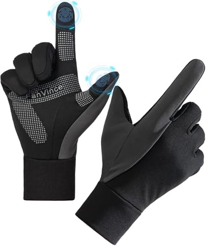 Winter Gloves Mens for Cold Weather: Inner Gloves Outdoor Gifts Runners Motorcycle Ski Climbing Riding Running Accessories Outdoor Sports Daily Use Women Waterproof Heated Touchscreen Phone Gray