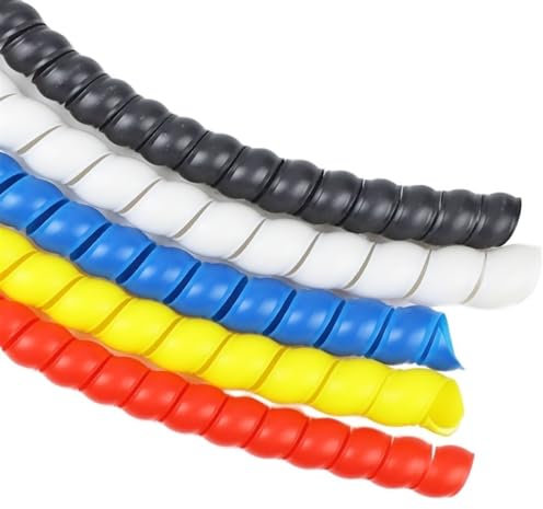 Kabelführungshülse Bunte Drahtwickelspirale im Kabelschlauch, Kabelbaum, Motorrad-Wärmerohr-Hülse, Kabelhülsen, Wickelrohr, 1 m, 8–32 mm Flexibler Kabelkanal (Color : Black, Size : 14mm)
