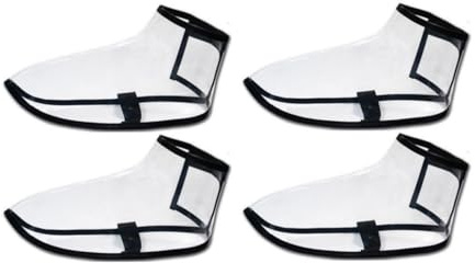 2 Paio Copriscarpe da Barbiere, Copriscarpe da Parrucchiere Pieghevole Riutilizzabili Antipolvere Copriscarpe Trasparenti,Copriscarpe da Parrucchiere(L)