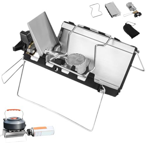 HLGKBY Réchaud de Camping, réchaud portatif d'extérieur, réchaud à gaz Haute Performance avec Pare-Vent extérieur Portable pour Accessoires de Pique-Nique