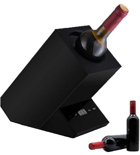LwiftGal Single Bottle Electric Wine Cooler, Wine and Beverage Bottle Cooler, Touch Control Digital Display, Temperature Adjustment, No Ice Required, for Wine Lovers,Black