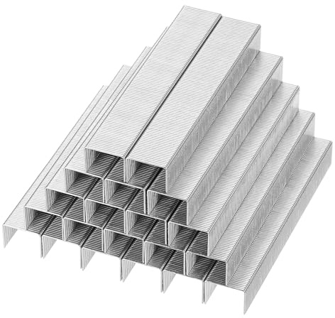 PATIKIL 23/10 Grapas para Grapadora, 2 Cajas 2000 Piezas 3/8 Longitud de Pata Estándar Plana sin Atascos para Suministros de Oficina en Casa, Plata