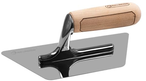 ROLLINGDOG Trapezoid Shape Plastering Trowel - Venetian Trowel Plastering Tools with Beech-Handle Stainless Steel 240mm x 130mm x 100mm(9.45 x 5.12 x 3.94)