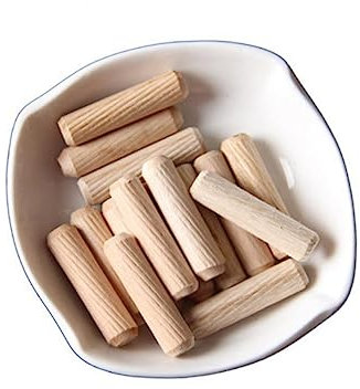 Mobestech 200packung Holzdübel Gerade Und Geriffelt Im Pack Für Möbelhandwerk Und Holzverbindungen Geeignet Mit Abgeschrägten Enden Zur Einfachen Ausrichtung