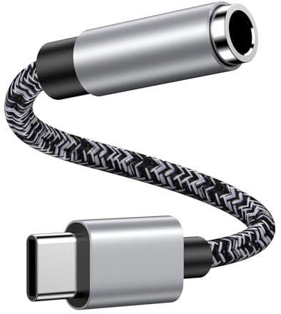 Adaptateur USB C Jack 3.5mm, Type C vers AUX Adaptateur Ecouteur Audio Prise Jack USB C Casque pour Samsung Galaxy S25 Ultra S24 S23 FE S22 S21 A56 A55 5G A54 A53 A36 A35 A34 A17 A16 iPhone 17 16 15