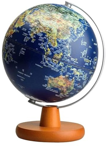 Globo del Mondo Luminoso 5 Colori Globo del Mondo Luminoso 2 in 1 Globo Piccolo Globo geografico con Base in Legno Globo per Decorazione Aula (Colore: 20cmar) (20cmar)