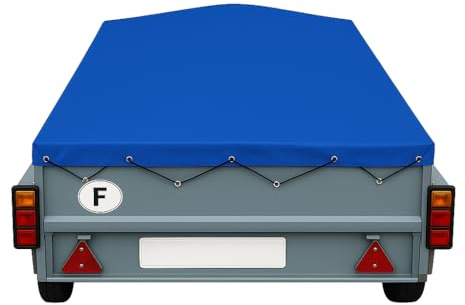 Bâche de Remorque LIDER Alicante 39211 – 156 x 106 x10 cm–PVC 640g/m² Étanche & Anti-UV–Housse Haute Résistance avec Oeillets et Sandow–Fabriqué en France-Plusieurs Coloris Disponible. (Bleu 5010)