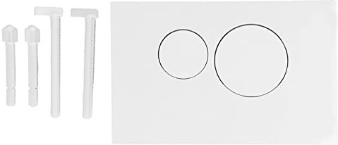 ZAWELIYO Pannello Pulsante di Lavaggio del Gabinetto, Coperchio a Filo Doppio ABS Bianco con Colonne Nascoste, Accessorio per la Sostituzione della Piastra del Toilette da 9,4x6 Pollici