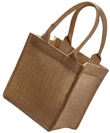 GLEAVI Natural Jute Tote Bag Reusable Burlap Grocery Shopping Bag with Handle Blank for DIY Art Versatile for Plants and Daily Use