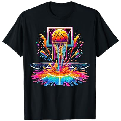 Basketballkorb, tropfend, bunt, Spritzer T-Shirt