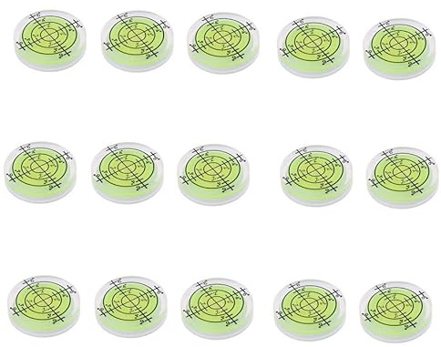 Niceminiwall Lot de 15 niveaux à bulle circulaires ronds de 32 mm avec graduations pour la mesure professionnelle dans la maison, le jardin et l'atelier (vert)