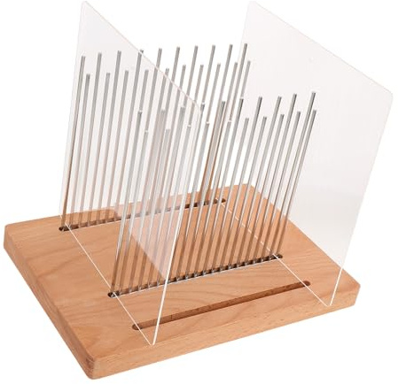 IMIKEYA Tagliere per pane in legno con guida regolabile in acciaio inox per fette uniformi taglierina per pane artigianale e domestica, base antiscivolo per cucina compatta