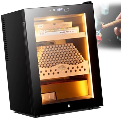 Cave a Cigare Electrique Humidificateur à Cigare Intelligente Boite à Cigare Humidor a Cigares Cave à Vin,Humidor Cigarren Rangement à Cigares pour 200-300 Cigares,Hygromètre Numérique(A)