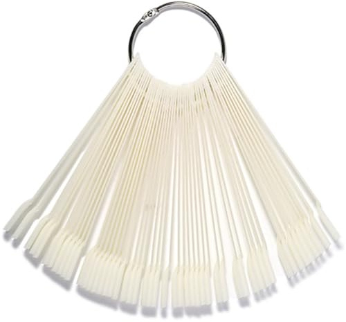 MOTHNUR Nuancier Ongles Naturel 50 Pièces pour Nail Art Supports D’Entraînement en Plastique Robuste Palette Fan Couleur pour Présentation Vernis Semi-Permanent Accessoires Manucure